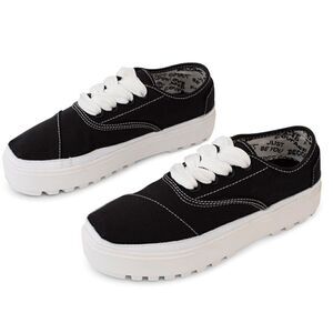 TOMS Cordones Lug Platform Sneakers, Black, size 7, NWOB